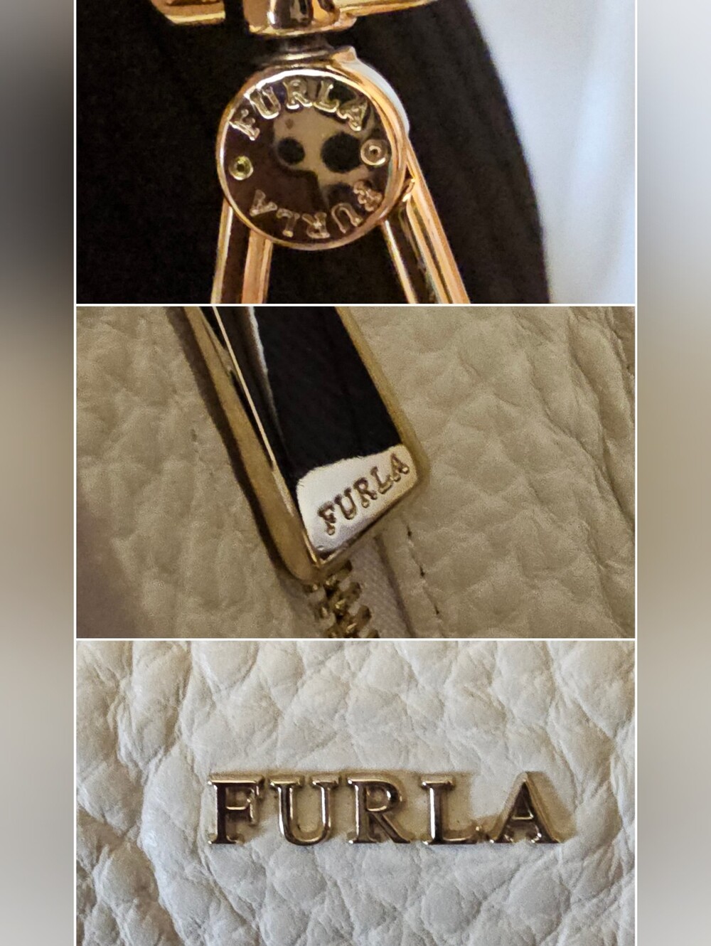 Furla Cream Color Leather Top-Handle Tote with Detachable Strap And Dustbag. - Picture 10 of 11